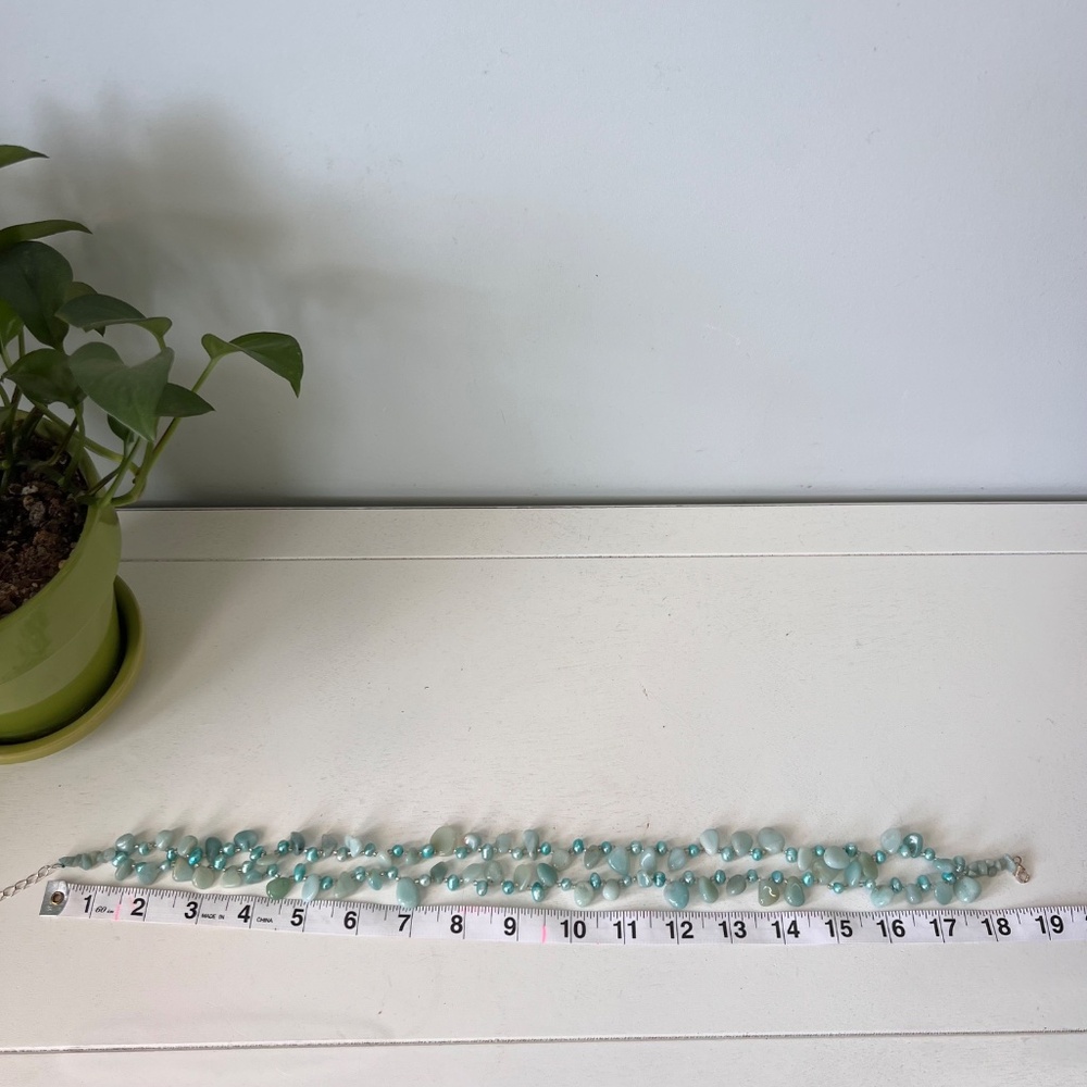 Double-Strand Statement Necklace With Amazonite A… - image 5